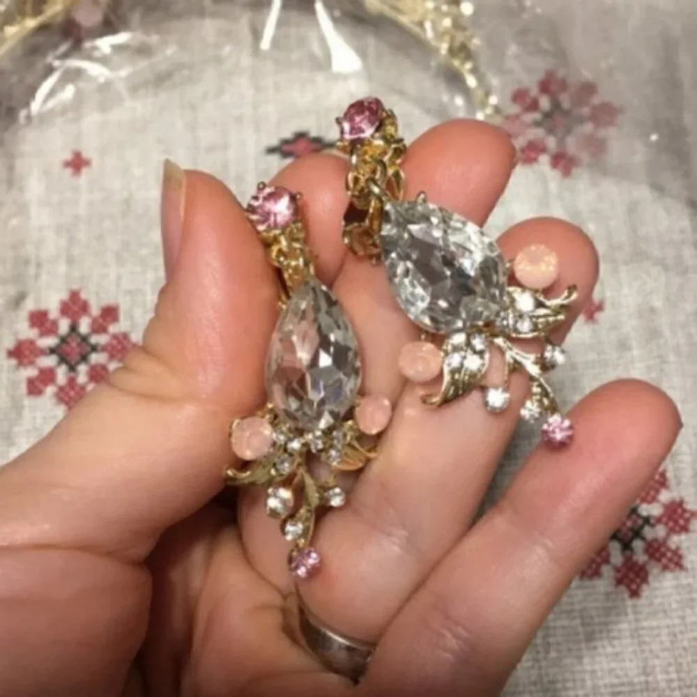Diadem+earring Crown wedding Tiara jewelry